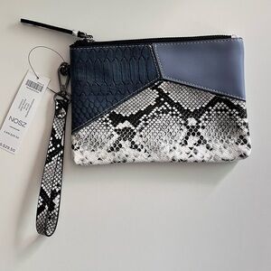 NWT Faux leather embossed pouch